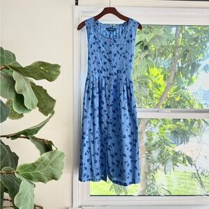 FREE SHIPPING April Cornell Striped Blue Floral Blouse